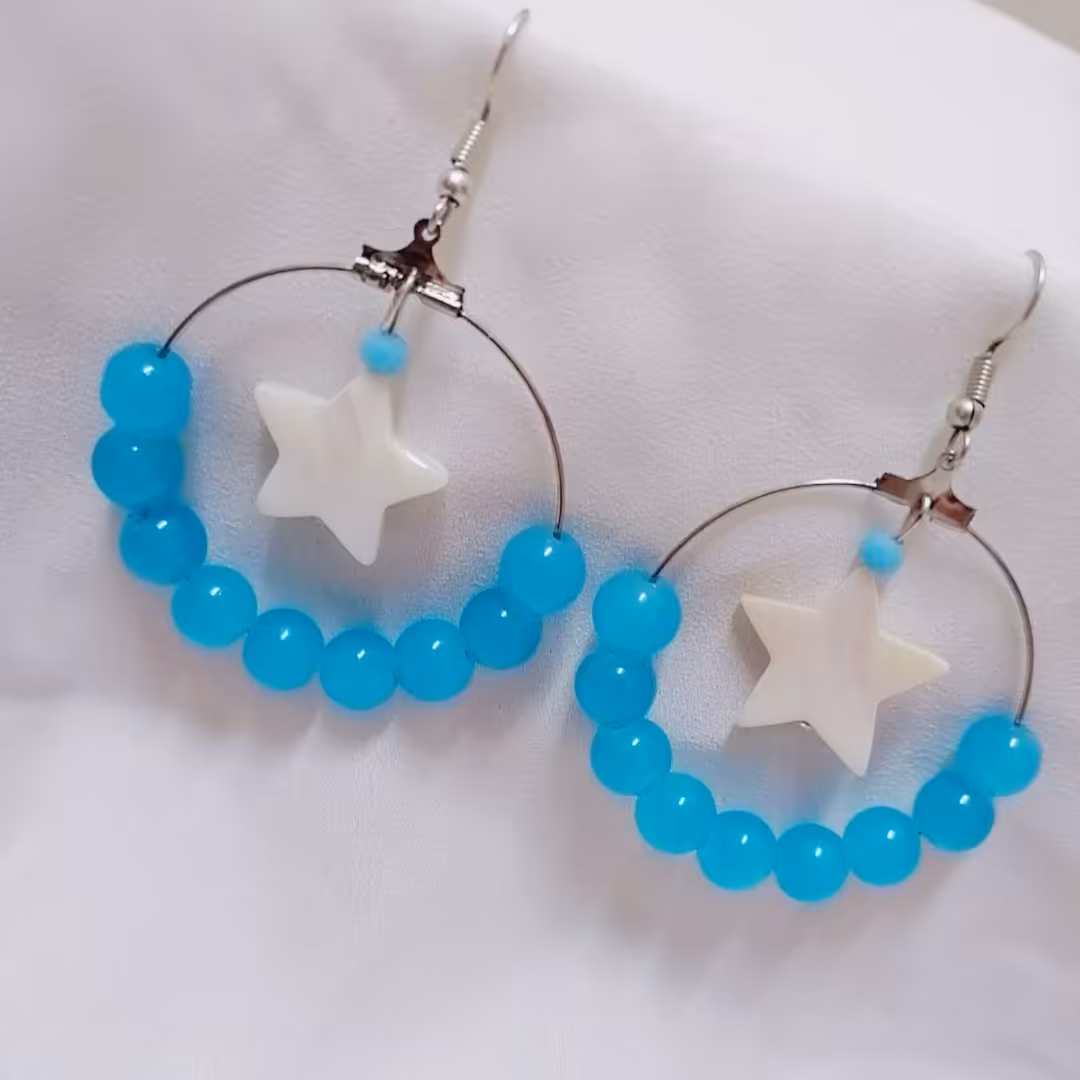گوشواره حلقه ای زیبا و خوشرنگ نگاراا 