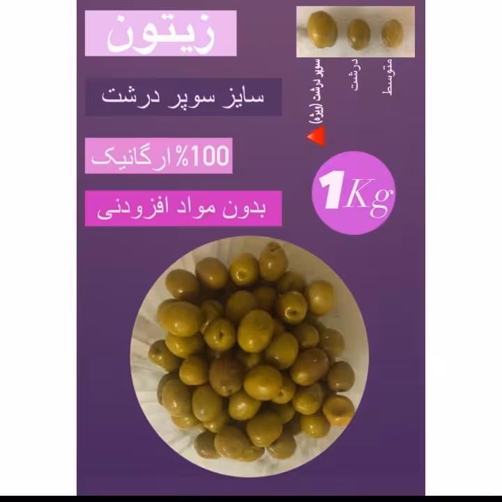 زیتون سوپر درشت (1 کیلو خالص) صد در صد ارگانیک
