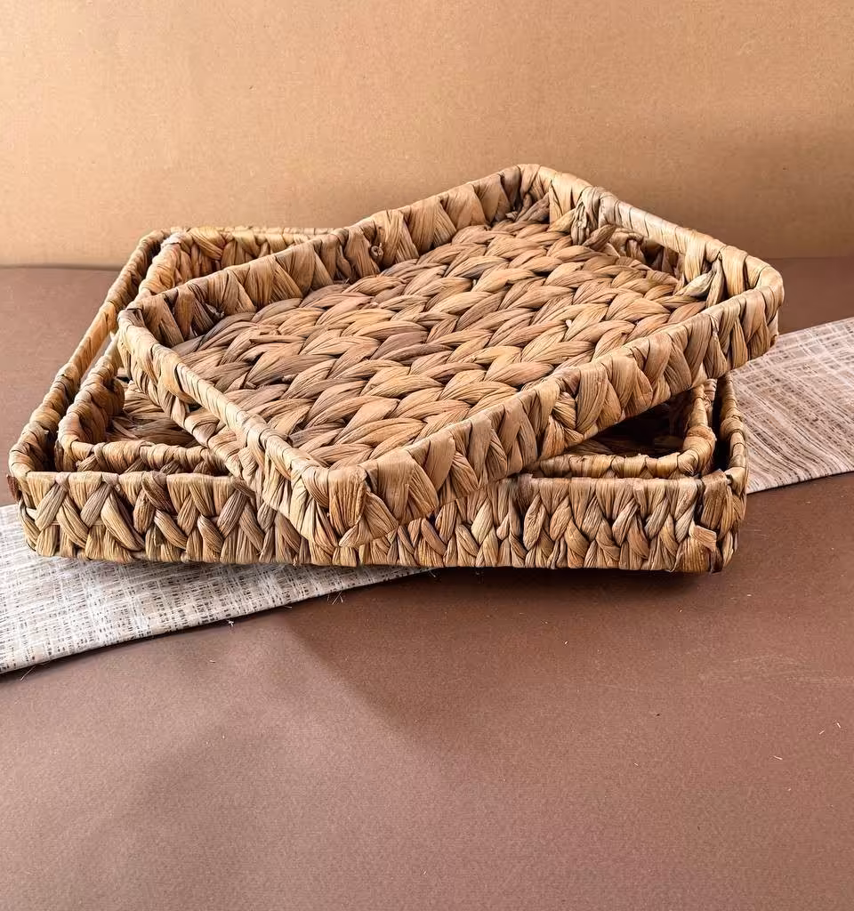 ست سه عددی سینی حصیری مدل مستطیلی