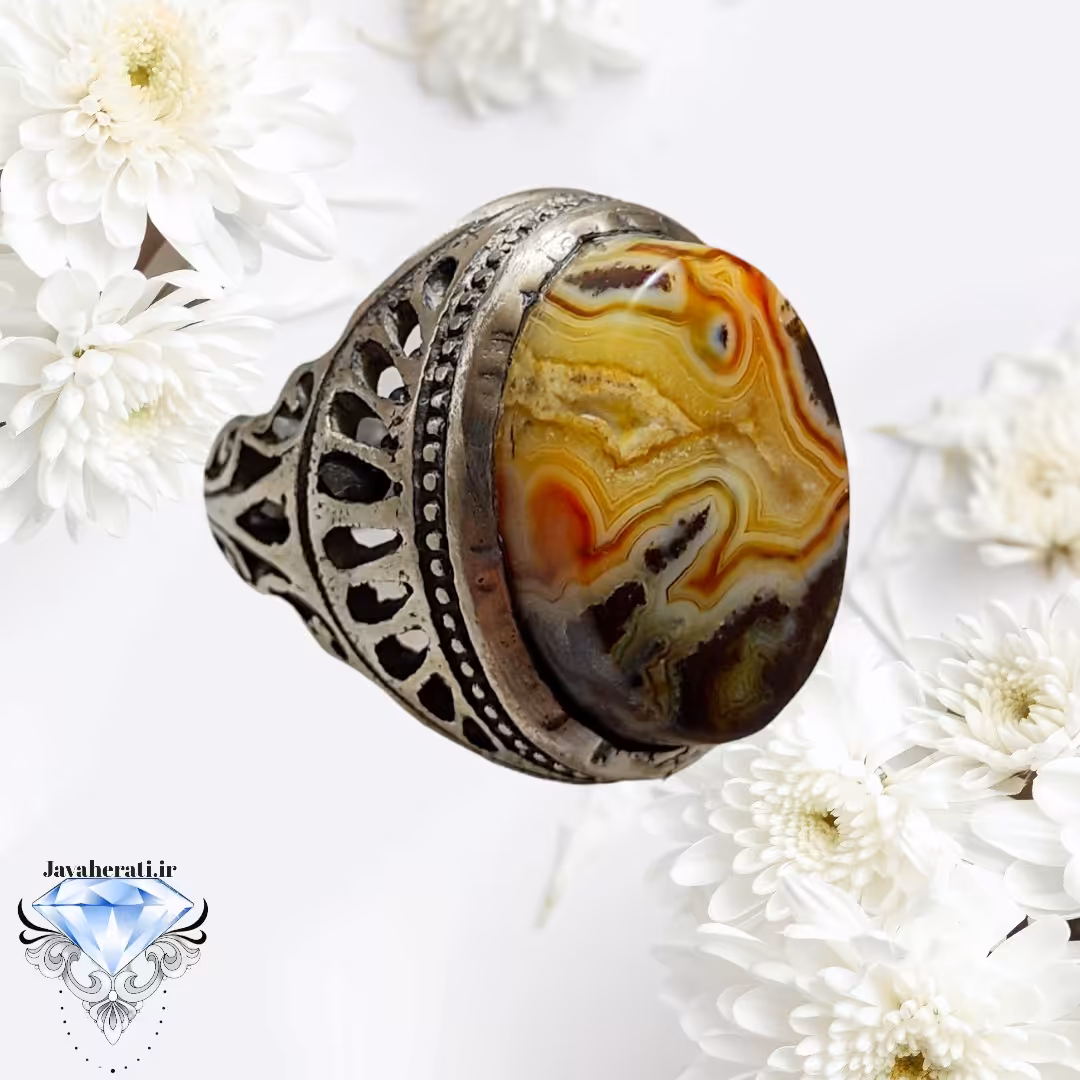 انگشتر عقیق سلیمانی فوق العاده زیبا وارزشمند
