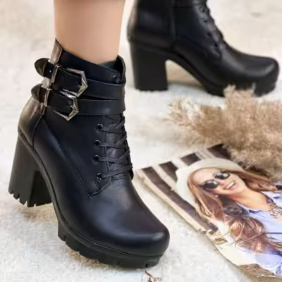 نیم بوت پاشنه دار زنانه