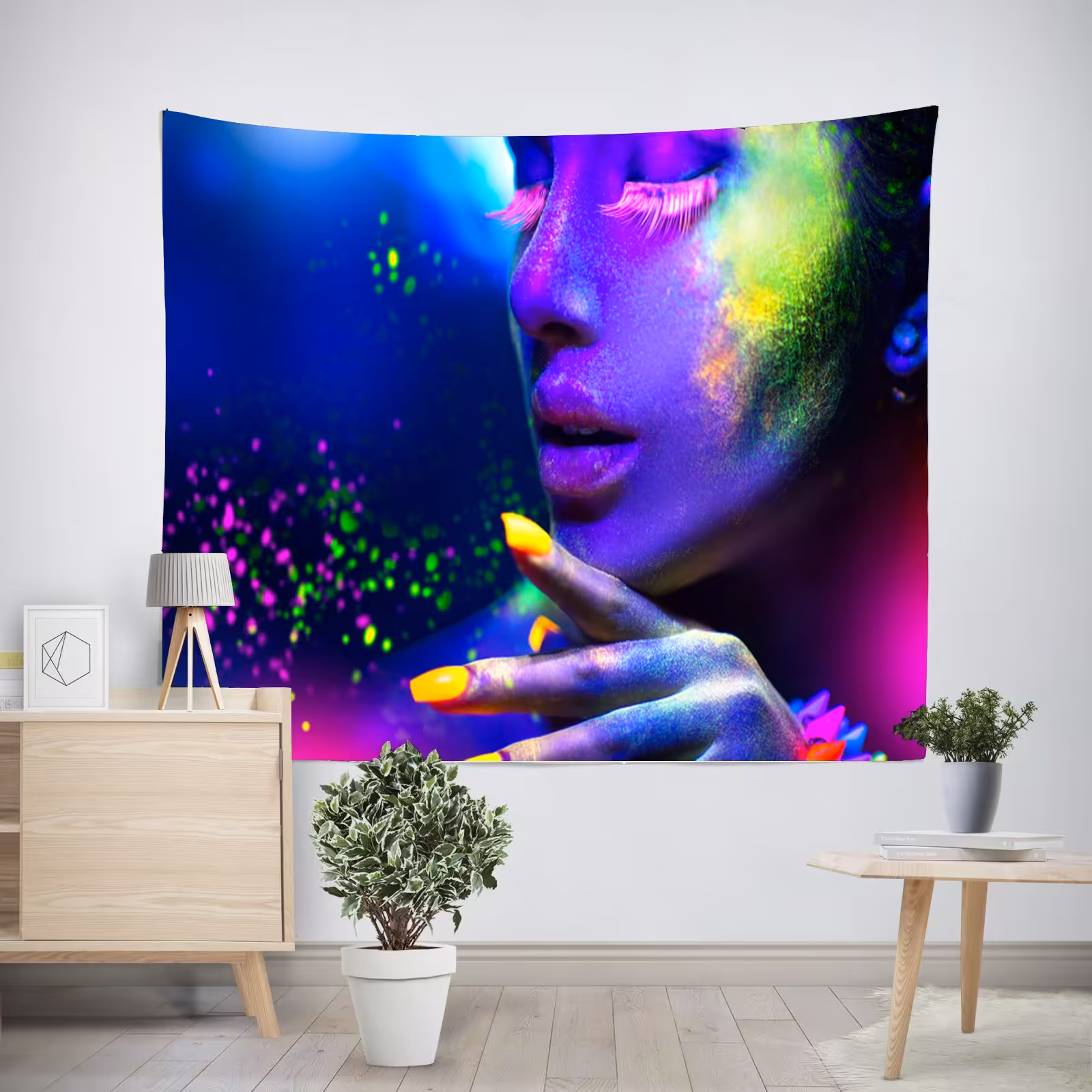 پوستر پارچه ای طرح بکدراپ آرایشی کد 02
