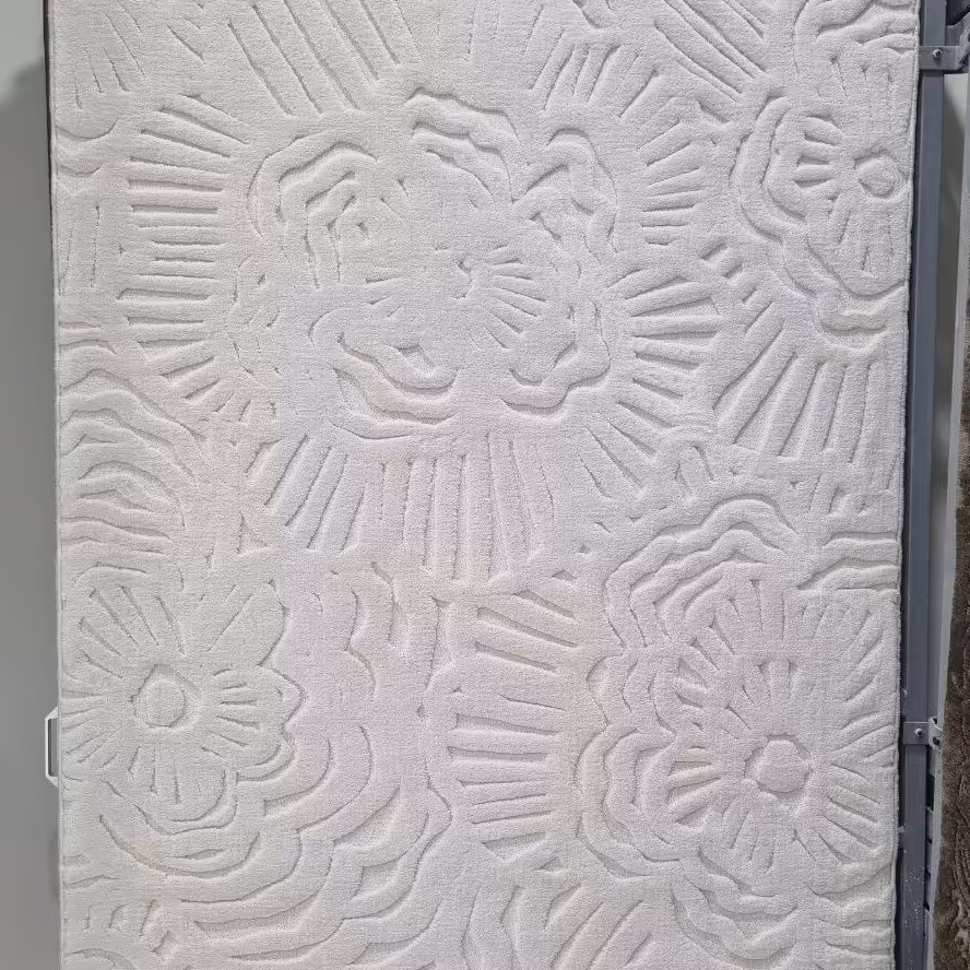 فرش پاتریس  فرشگلیم مدرن 400شانه طرح گلبانگ کرم  سایزکناره یک دریک ونیم متری