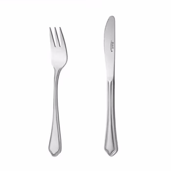 کارد و چنگال میوه خوری ناب استیل مدل ونیز استیل براق