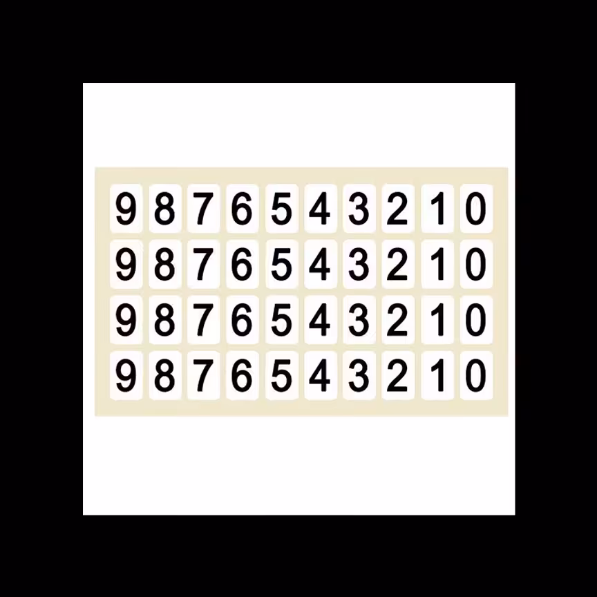 برچسب اعداد انگلیسی بسته 100 برگی