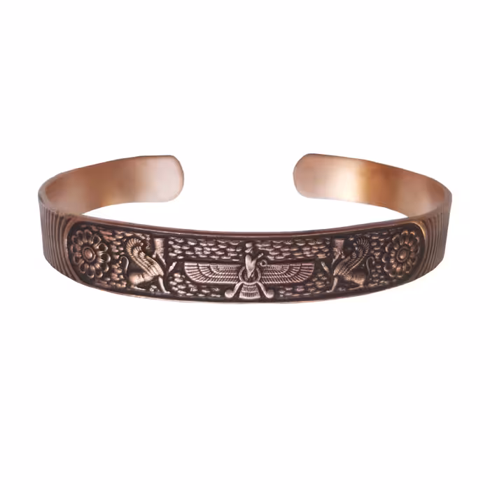 دستبند مسی شیر و فروهر کد JW102