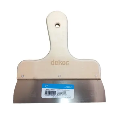 لیسه دسته چوبی برند دکور کد 045 طول 20 سانتی متر   Dekor Curved Handle Spatula Code 045