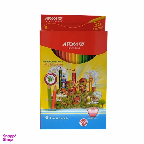 مداد رنگی 36 رنگ آریا مدل 3018