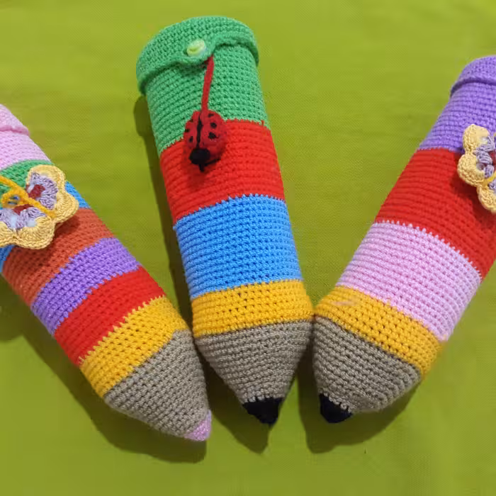 جامدادی بافتنی مدل مداد