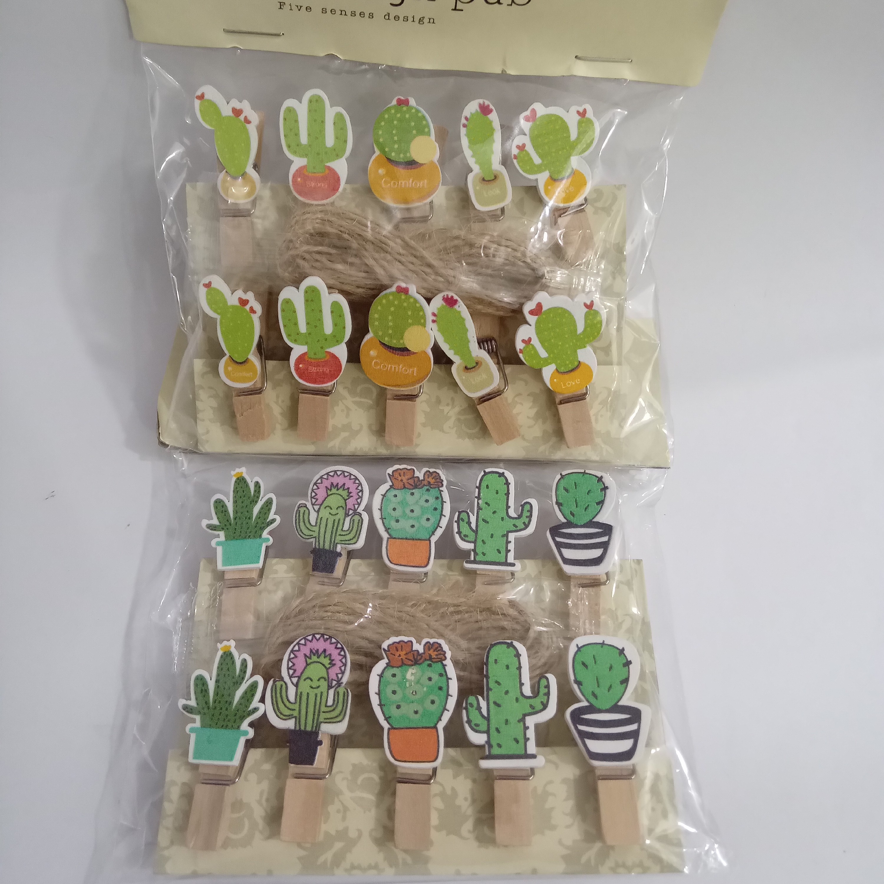 گیره چوبی طرح کاکتوس