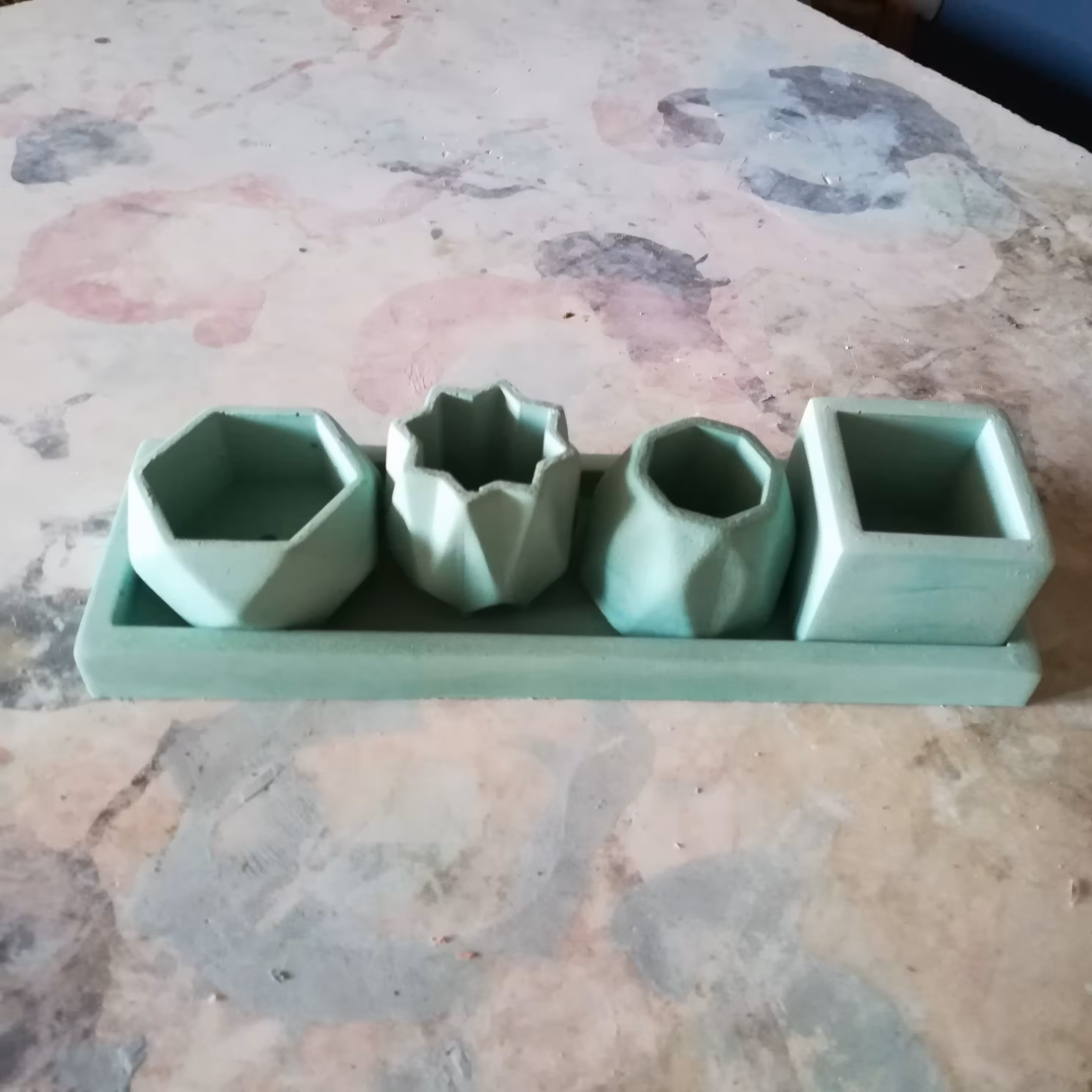 ست های مینیاتوری بتنی رنگ سبز