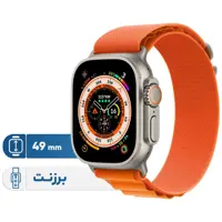 ساعت هوشمند اپل مدل Ultra 49 mm Alpine Loop دارای قابلیت های صفحه نمایش لمسی، کنترل سطح اکسیژن خون، قابلیت مکالمه از طریق بلوتوث بند برزنت - کالاوما