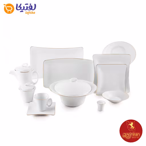 سرویس غذاخوری زرین لب چینی زرین طلایی 12 نفره وینچی 97 پارچه