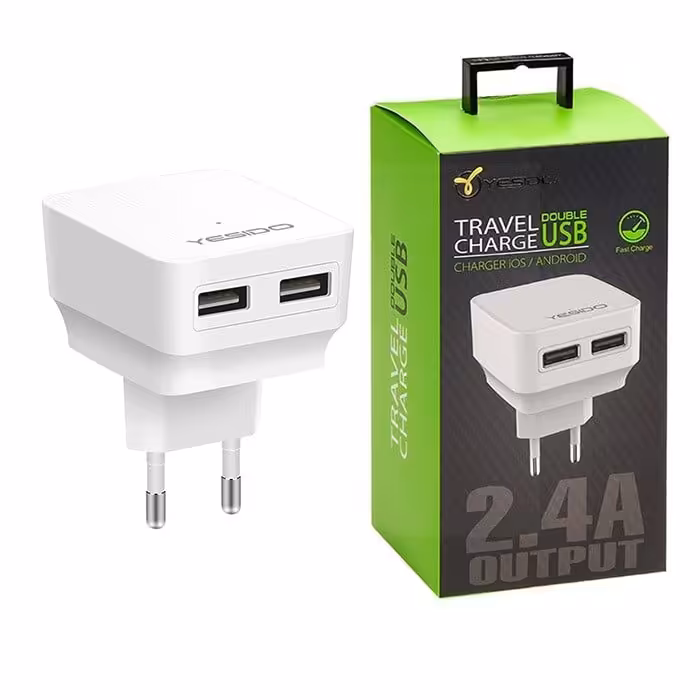 شارژر دیواری یسیدو مدل YC02  رنگ سفید گارانتی 6 ماهه