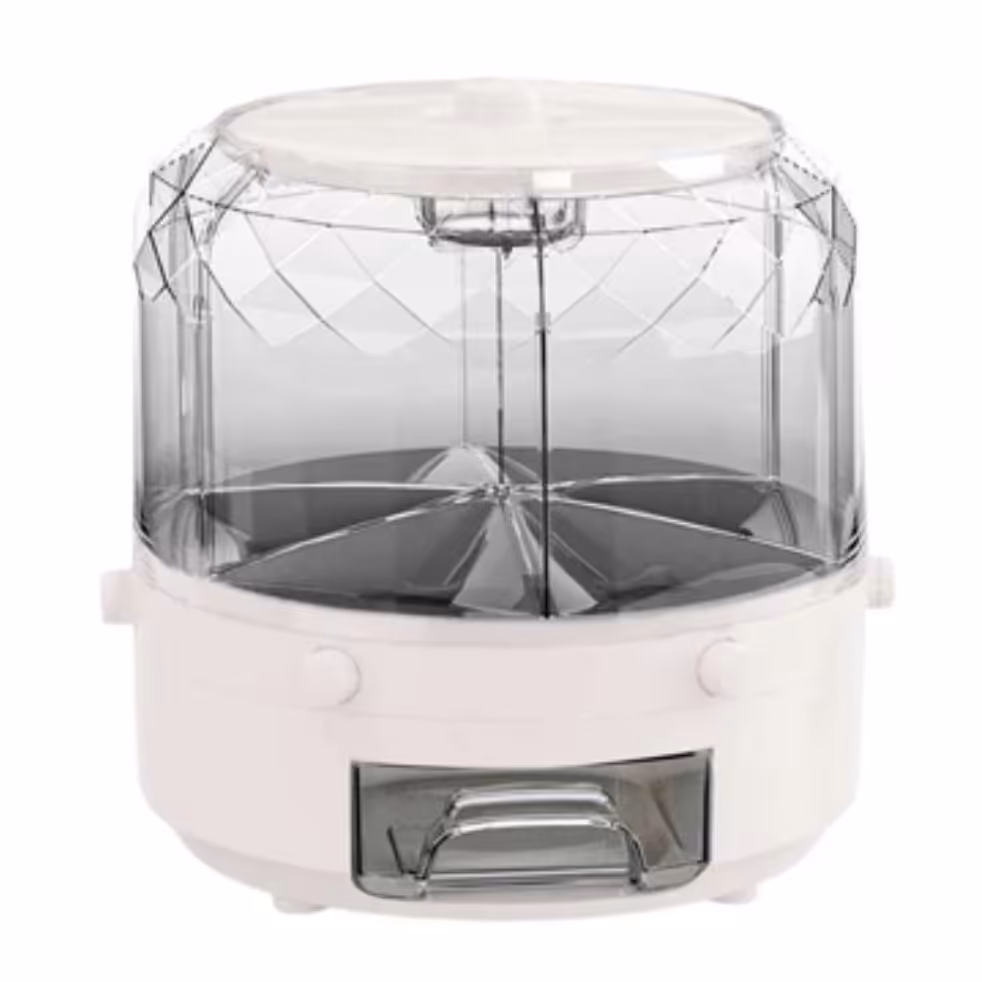 جاحبوباتی طرح الماسی دکمه و قبه طلایی شیک و عالی و با کیفیت مدل چرخشی 6 خانه (جا حبوباتی) 