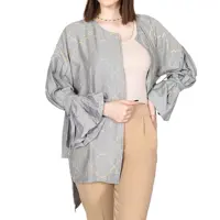 حراج مانتو زنانه کرسپو آستین عروسکی سایز 1 طوسی و نسکافه ای 