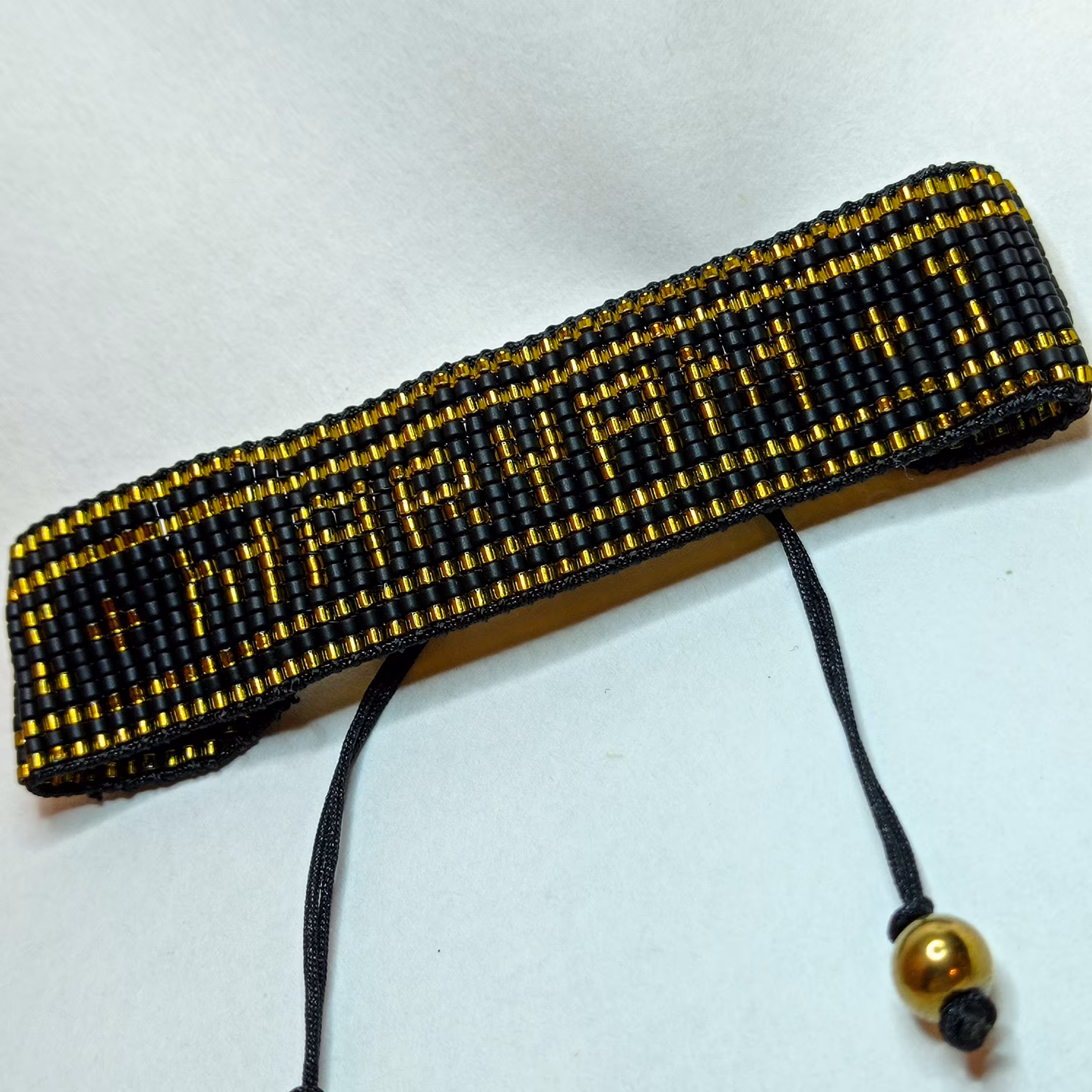 دستبند دستساز با طرح اسم دلخواه با منجوق میوکی