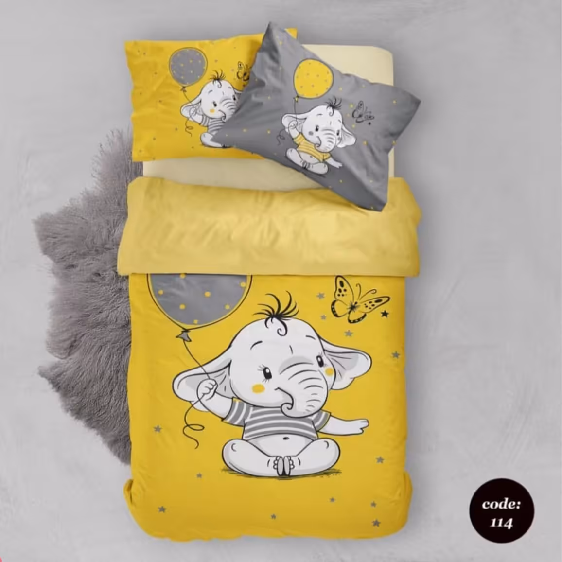 روتختی تک نفره پسرانه طرح فیل