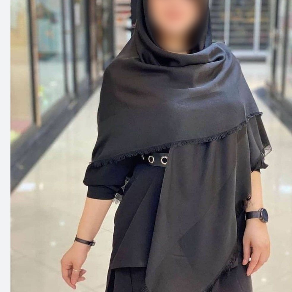 روسری نخی بامبو دو رو مشکی لطیف نرم کاملا مشکی و بور نیست