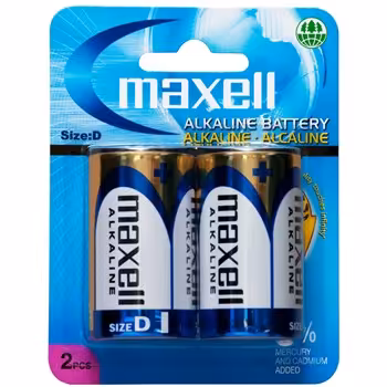 باتری سایز بزرگ مکسل مدل آلکالاین دی بسته 2 عددی