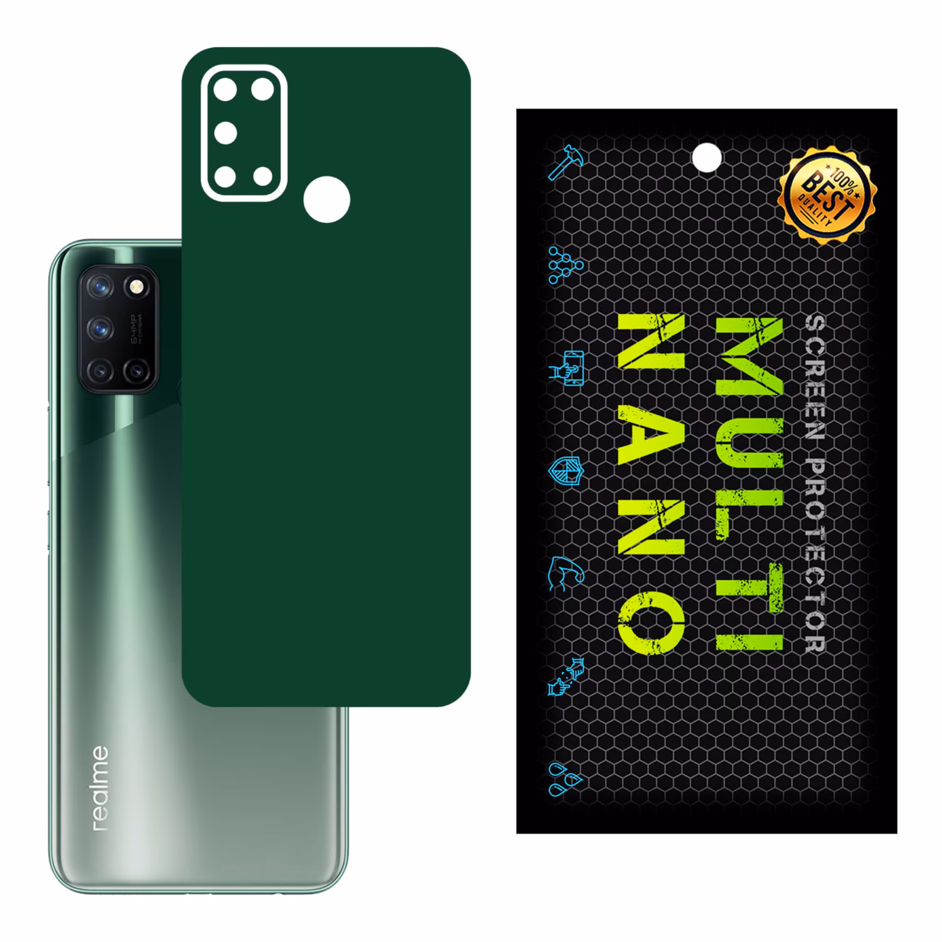 برچسب پوششی MultiNano مدل X-F1M-Green برای پشت موبایل ریلمی 7i