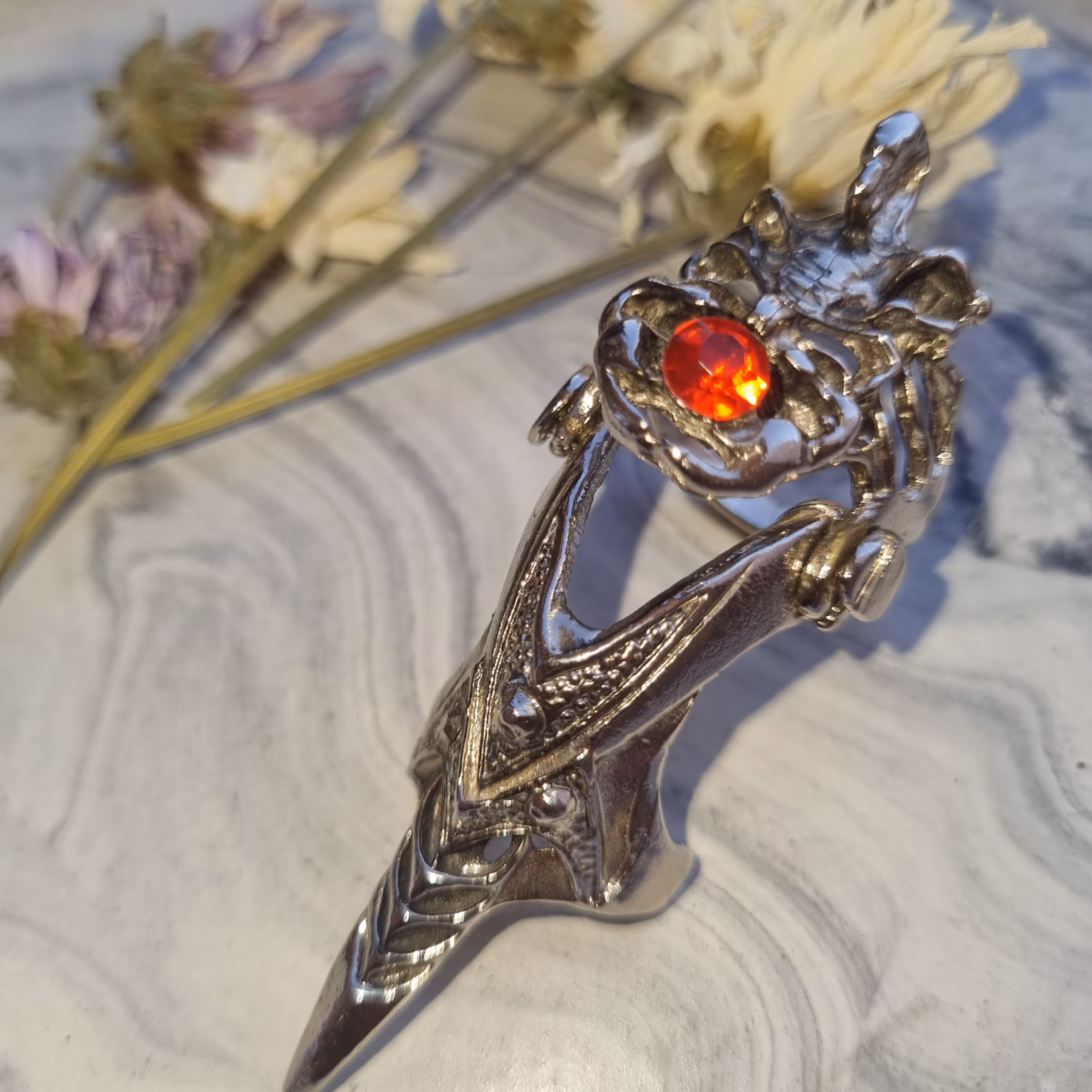 انگشتر  فول فینگر  طرح خون اشام گرانچ رنگ ثابت استیل