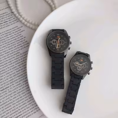 ساعت ست مردانه و زنانه امپریو آرمانی بند رابر Emperio armani