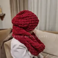 کلاه و شالگردن رینگی پافی مریم بانو،  بزرگسال فوق العاده گرم و نرم و لطیف و مخملی /شال گردنی  