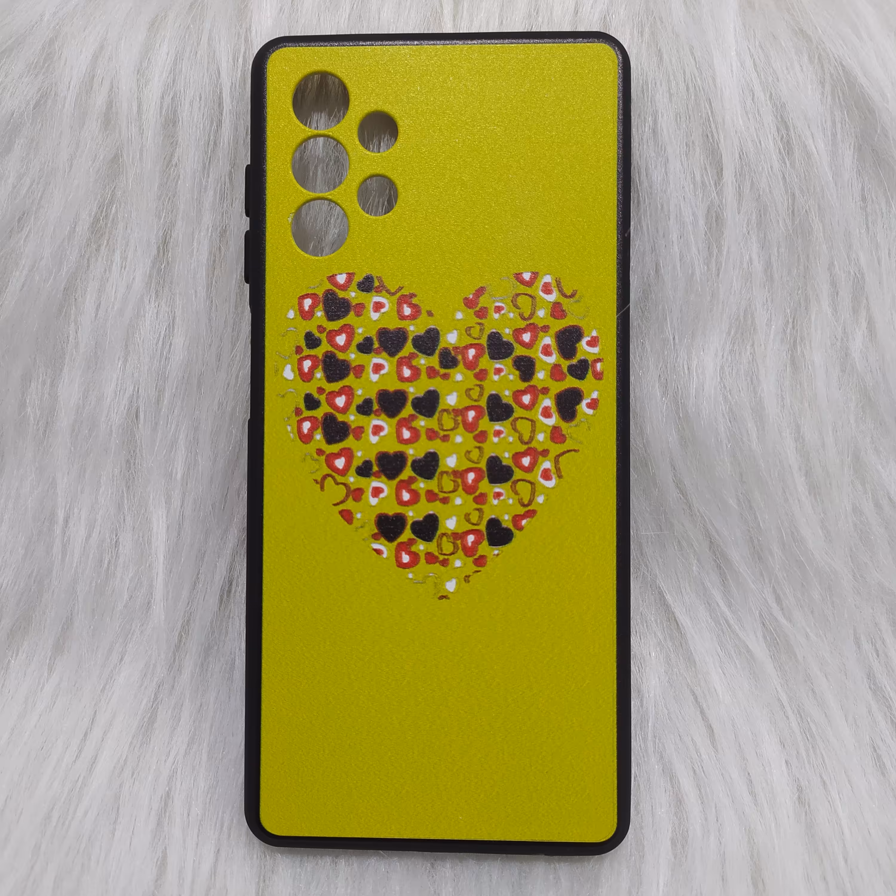 گارد سامسونگ A13 طرحدار قلبی رنگ زرد