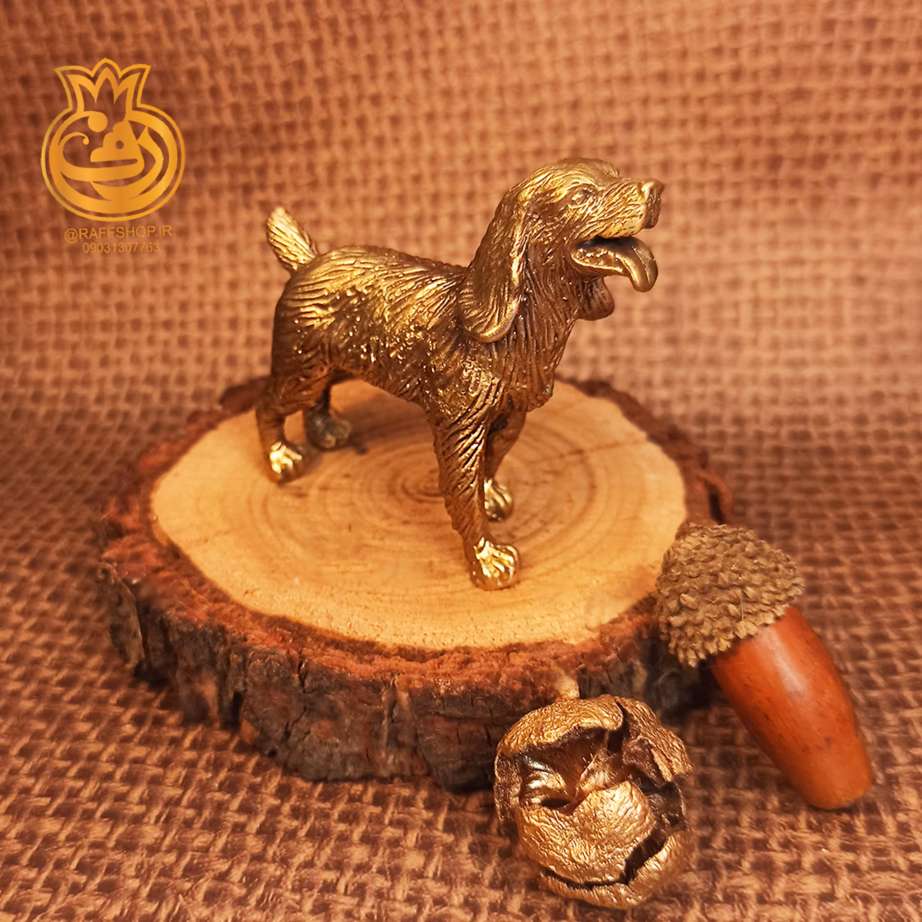 مجسمه دکوری برنجی مدل سگ بریتانی RP 1005