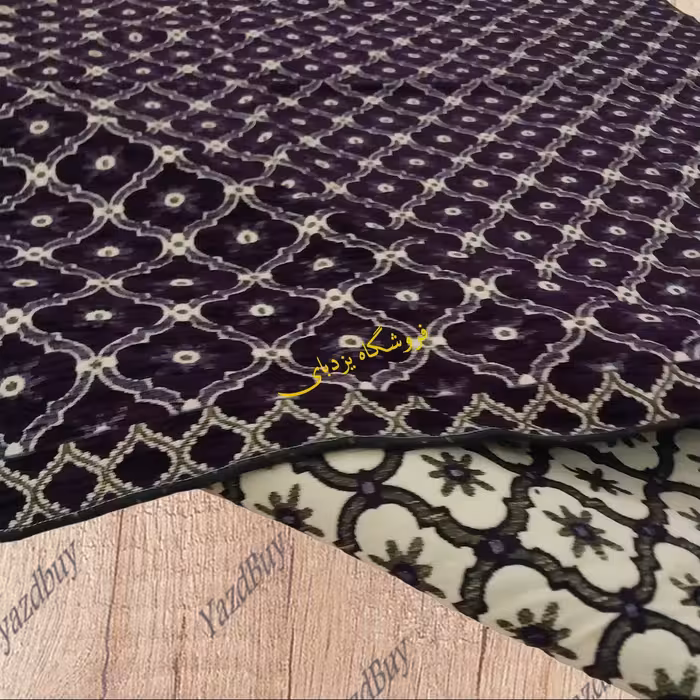زیرسفره ای 3متری مخمل طرح صدفی رنگ بنفش با کیفیت عالی