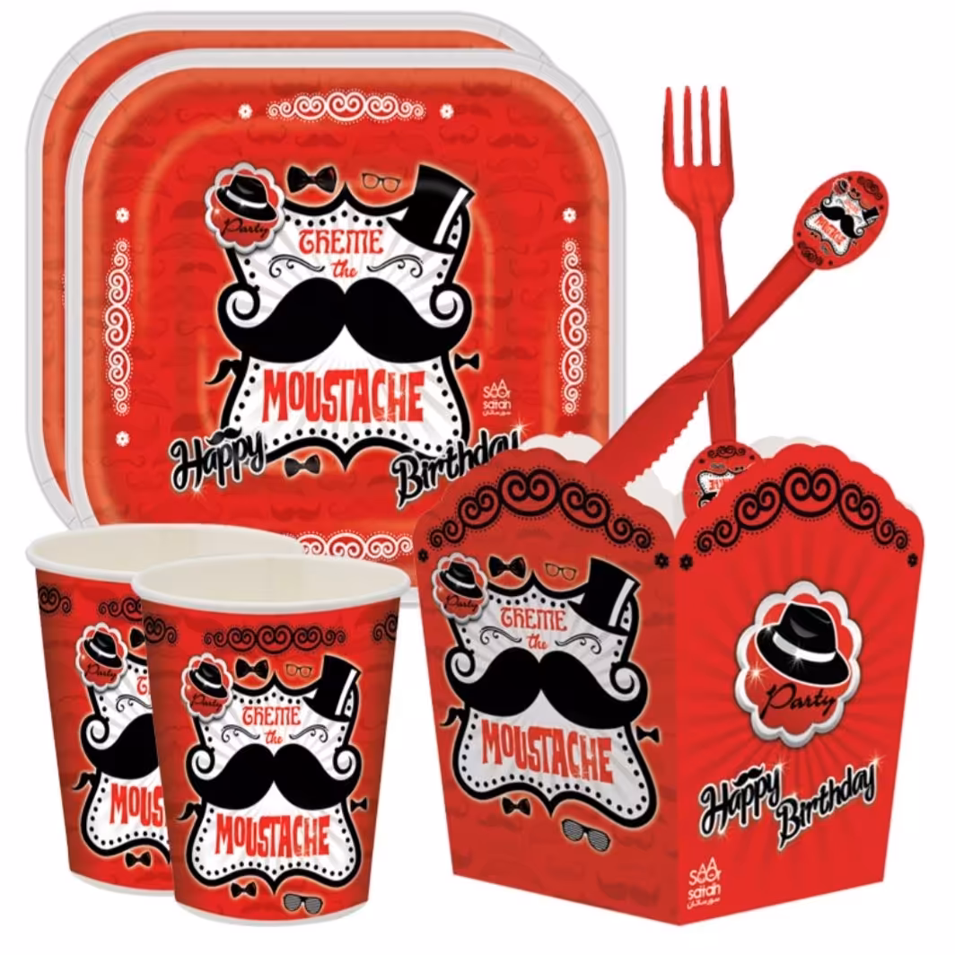 پک تولد تم کلاه و سبیل 131تیکه