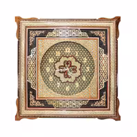 ساعت مربع صلیبی تمام خاتم کاری(مدل صفحه  تیره خاتم کاری)(گارانتی 120 ماهه)