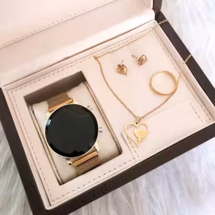 ساعت ال ای دی مگنتی و نیم ست و دستبند