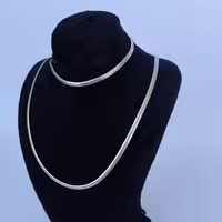 گردنبند و دستبند ماری نقره ایی استیل