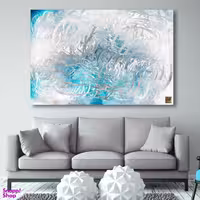 تابلو بوم نقاشی خط مدرن با شعر در دایره قسمت ما نقطه تسلیمیم گالری چارگوش مدل 7550