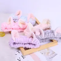 هدبند حوله ای آرایشی طرح گوش گربه ای در 6 رنگ 