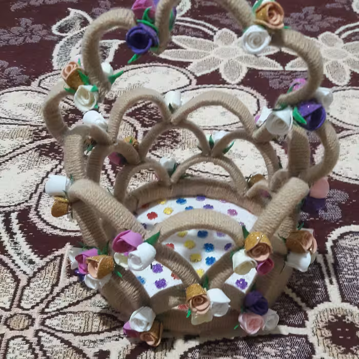 سبد و سطل زباله تزیینی                              (رنگ قهوه ای) 