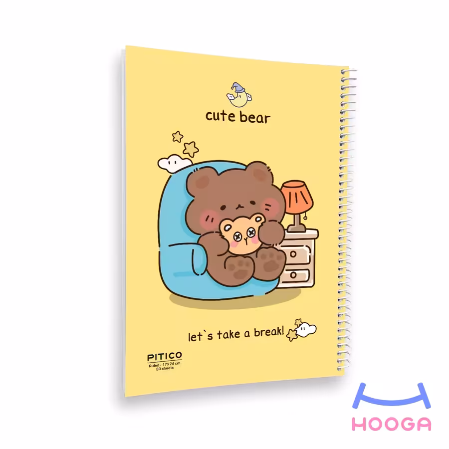 دفتر مشق مجلد 80 برگ طرح تدی