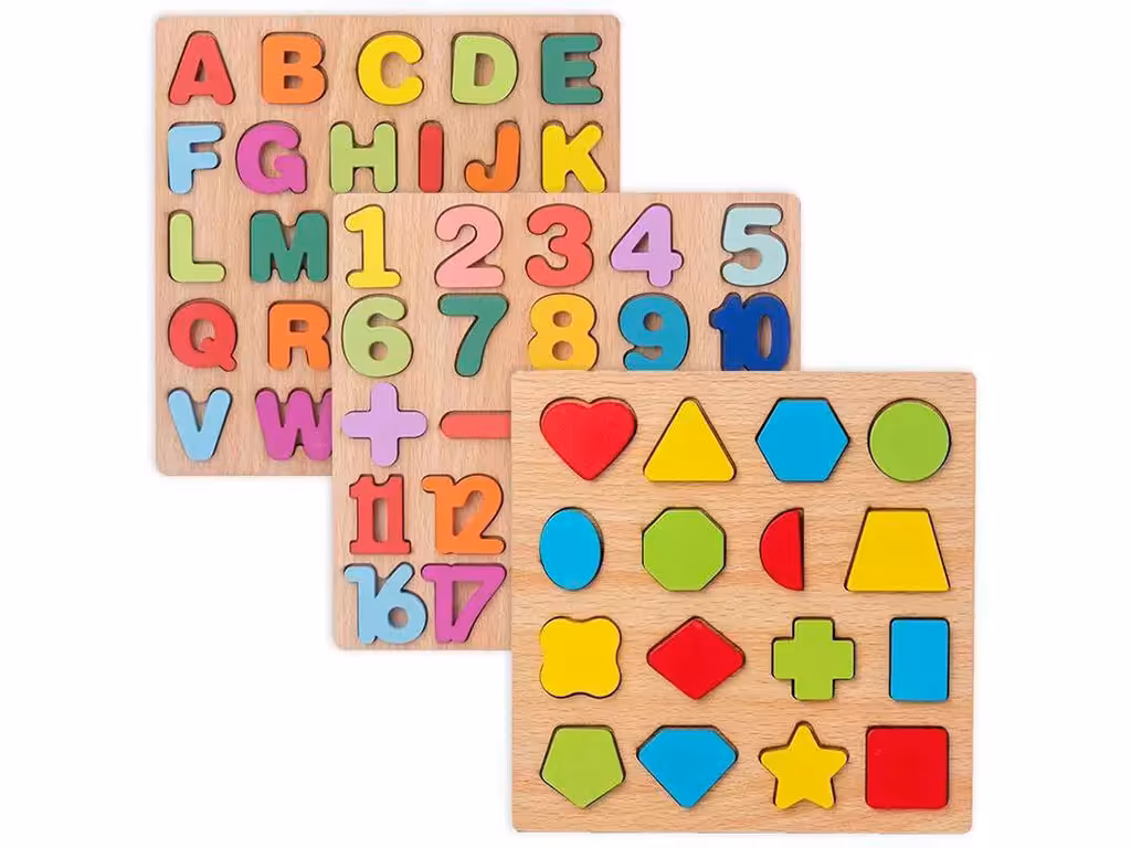 پازل برجسته جاگذاری اشکال طرح دار چوبی