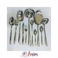 سرویس قاشق و چنگال 24 نفره 120 پارچه یونیک مدل ناخنی نقره ای دهنه اروپایی