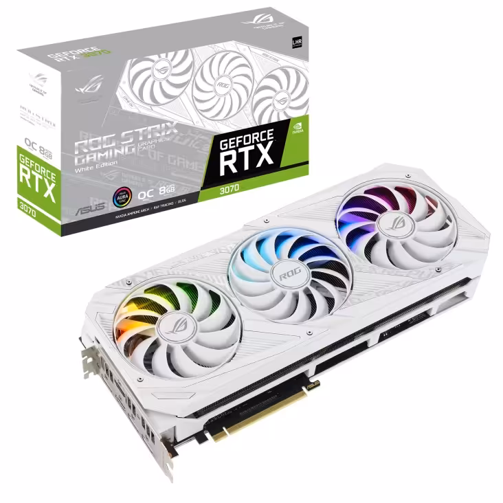 کارت گرافیک  ایسوس مدل ROG-STRIX-RTX3070-O8G-WHITE-V2 حافظه 8 گیگابایت