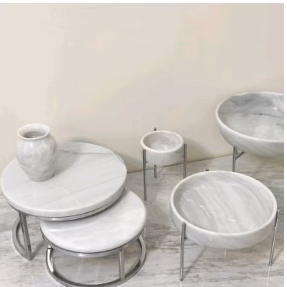 ست سنگی پذیرایی پایه میخی(بدون گلدان)