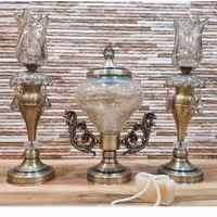 ست شمعدان انتیک وطلایی فورتیک و رنگ ثابت 
