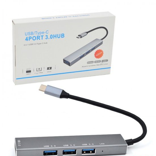 هاب Type-C چهار پورت USB3 مدل T-304

