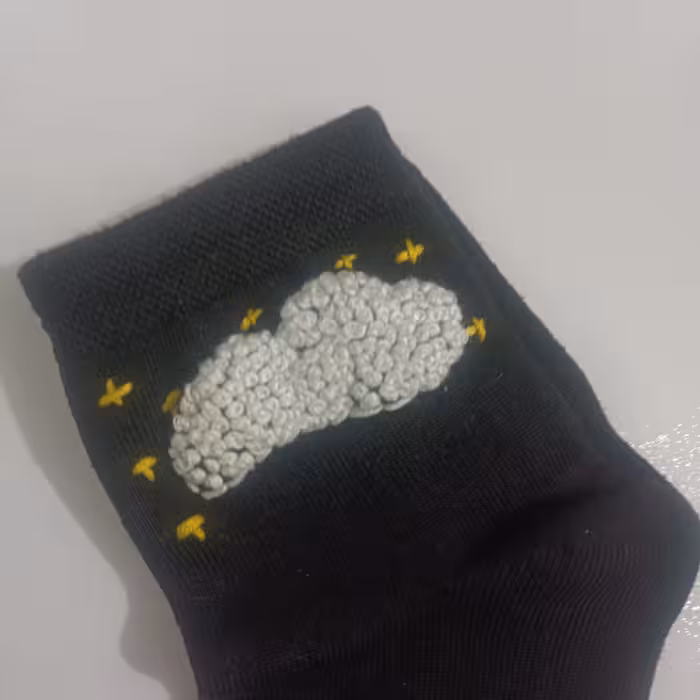 جوراب گلدوزی شده با دست فانتزی زنانه و دخترانه