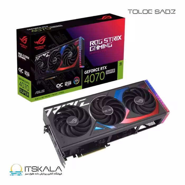 قیمت و خرید کارت گرافیک ایسوس مدل ROG Strix GeForce RTX 4070 SUPER 12GB GDDR6X OC Edition | ITSKALA