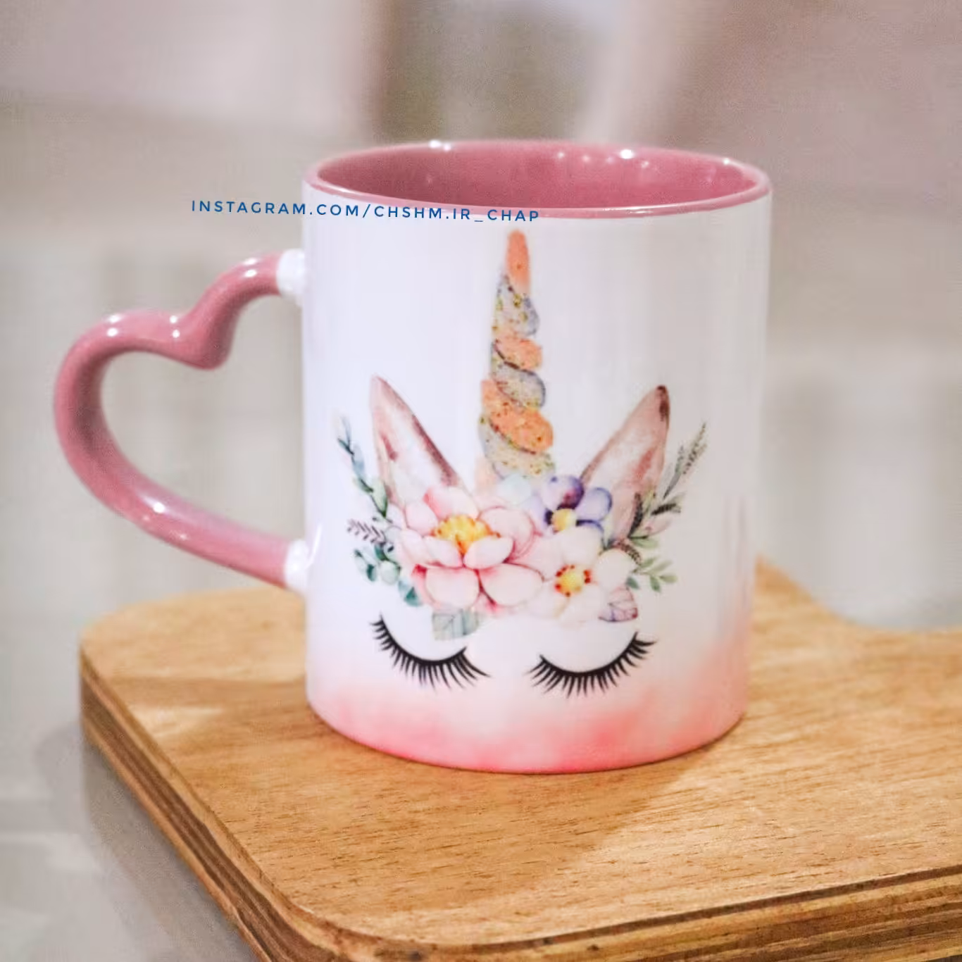 ماگ یونیکورن  دسته قلبی 