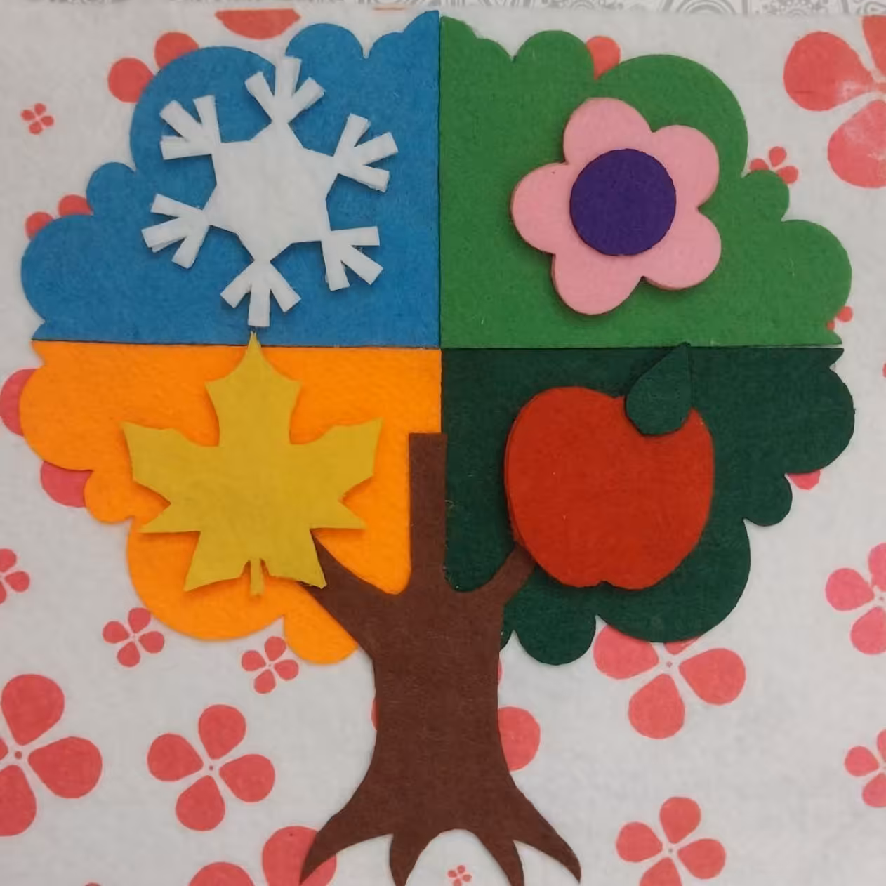 اسباب بازی آموزشی-کتاب نمدی آموزش فصل ها و طبیعت -هدیه مناسب تولد و جشن شروع دبستان-یادگیری مهارت های پیش دبستانی  