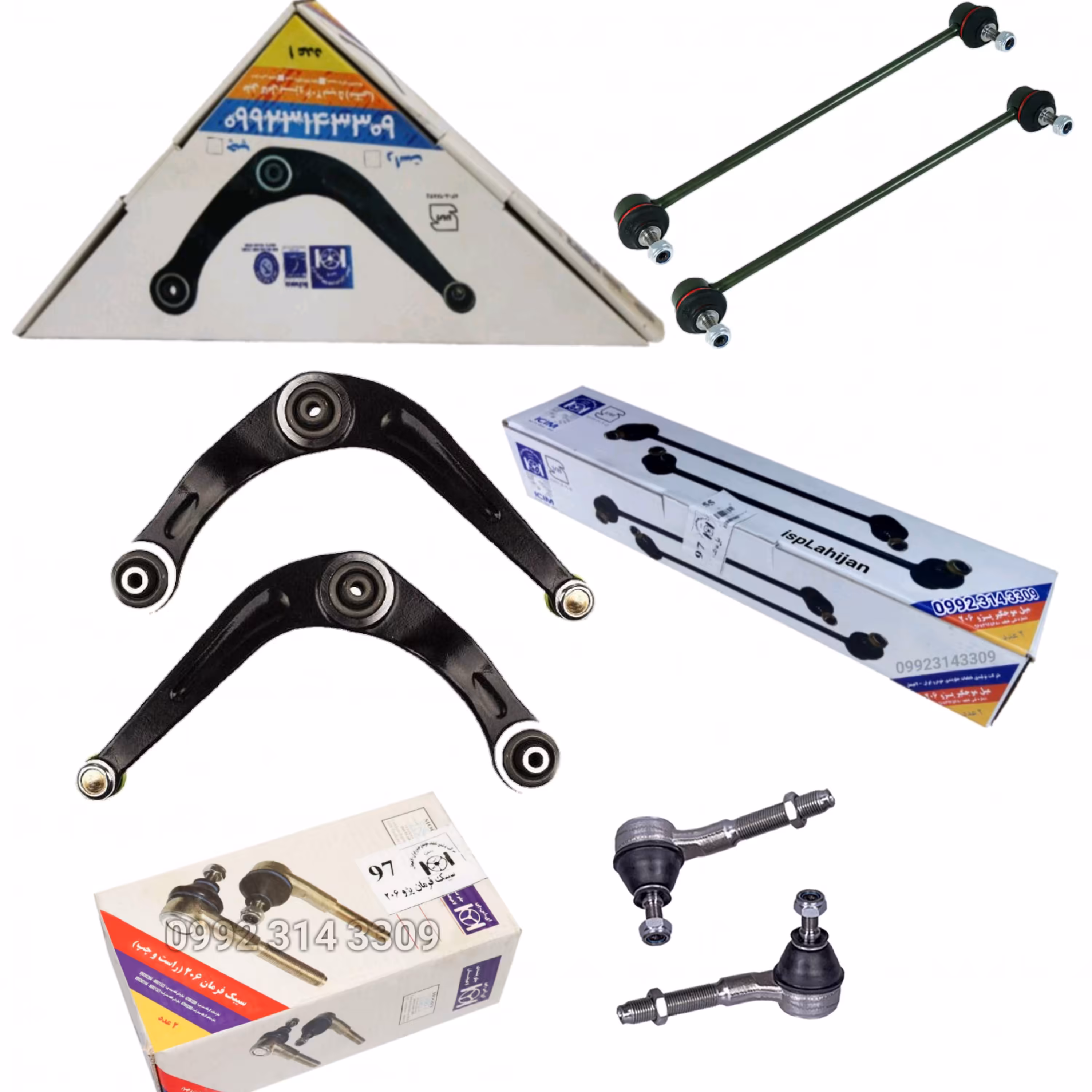 جلوبندی 206 رانا (کیت جلوبندی شامل 6 قطعه) خودروی پژو206 - پژو 207-لاهیجان اصل ispco -پک جلوبندی